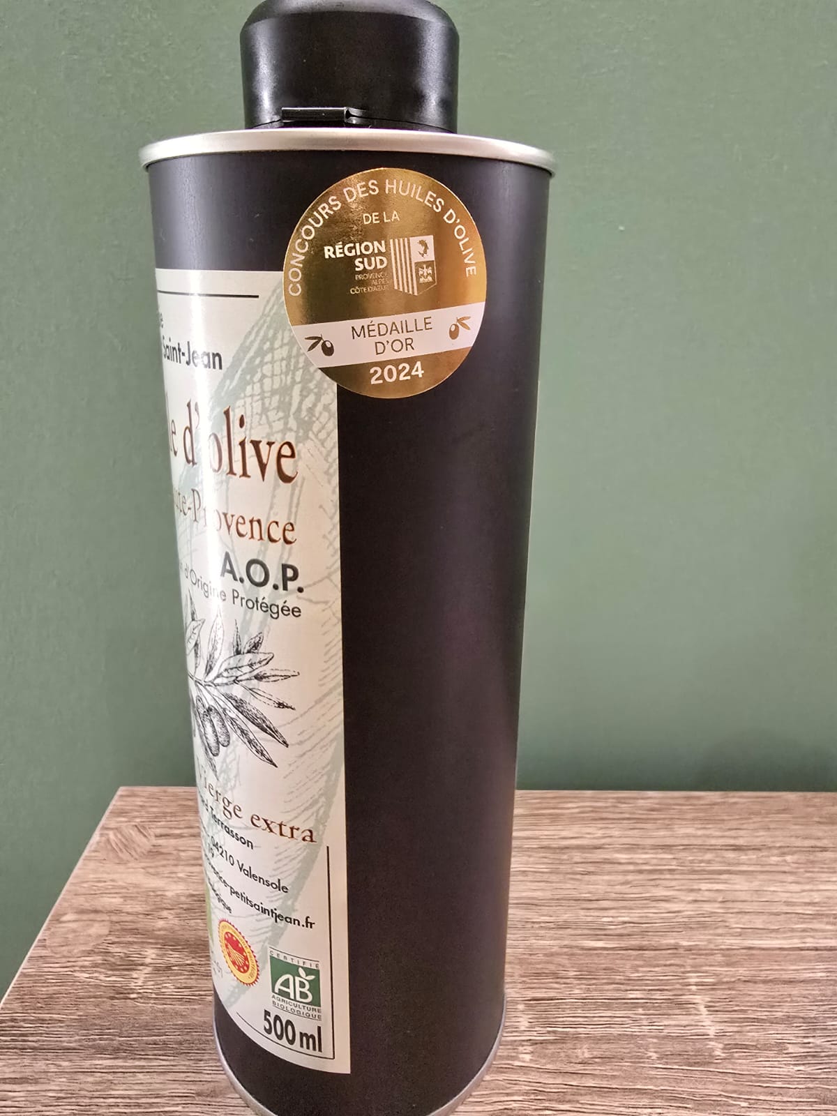 Huiles d'olive AOP BIO du petit saint jean année 2024 50cl