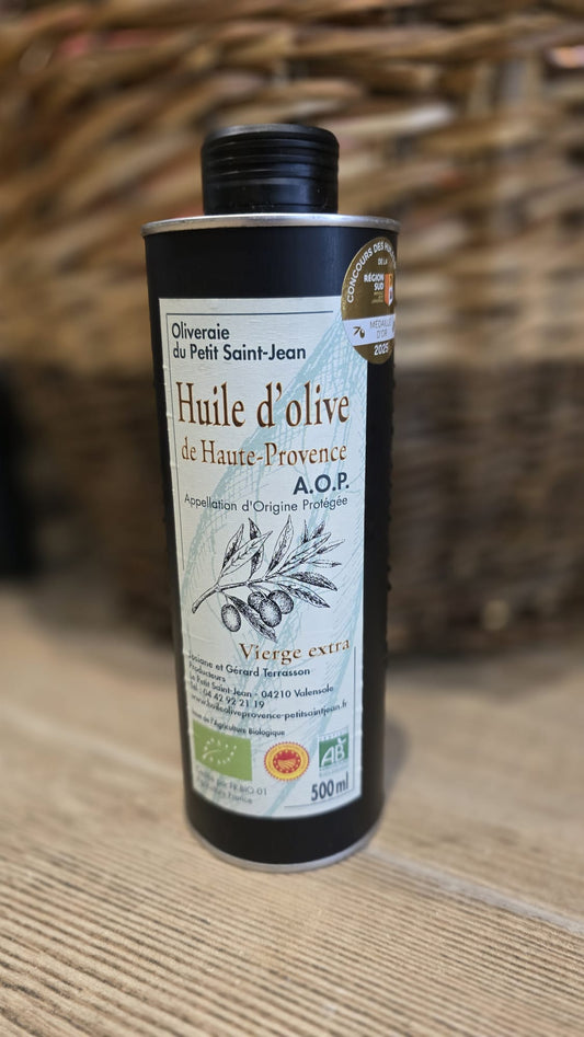 Huiles d'olive AOP BIO du Petit Saint Jean - année 2025 50cl